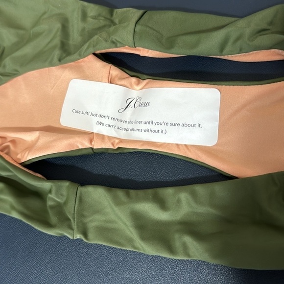 J. Crew Bikini Bottom Women's M Green Curved Waist Cheeky New BC125 7834 - Picture 10 of 11
